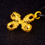 999 Pure Gold Cross Vajra Pestle Pendant